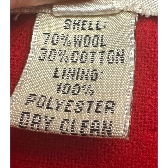 Vintage Moschino Red Wool Rose Appliqué Coat Italy Designer AS IS - Picture 8 of 13